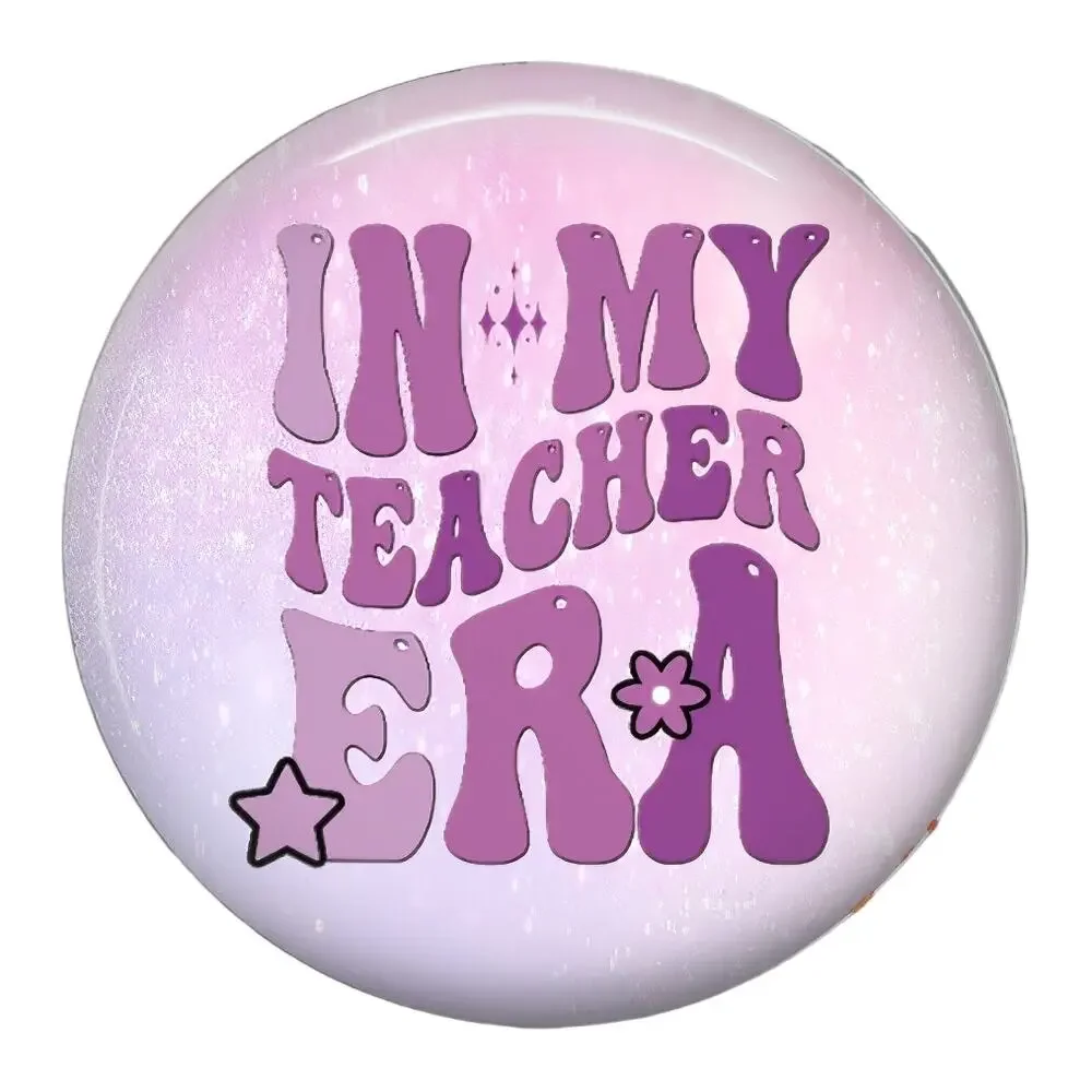 In My Teacher Era Badge Reel Teacher Retractable ID Holder Purple Gift